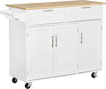 Carrello-da-Cucina-Multiuso-in-Legno-con-2-Cassetti,-3-Antine-e-4-Ruote-121x46x91cm---Bianco-TR8801-204TR8