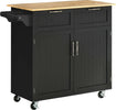 Carrello-da-Cucina-Multiuso-in-Legno-con-2-Cassetti,-Armadietto-e-4-Ruote,-104x46x91cm,-Nero-PL6801-203V00BKPL6