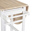 Carrello-da-Cucina-Pieghevole,-Mobile-da-Cucina-Salvaspazio-con-2-Sgabelli-2-Cassetti-5-Ruote-(Rotazione-360°),-Legno-MDF-Bianco-MN2801-117MN2