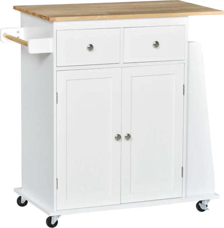 Carrello-da-Cucina-Portaspezie-a-3-Livelli-e-4-Ruote-in-MDF-e-Truciolato,-89x45x89cm,-Bianco-ER3801-163ER3