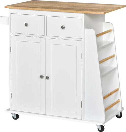 Carrello-da-Cucina-Portaspezie-a-3-Livelli-e-4-Ruote-in-MDF-e-Truciolato,-89x45x89cm,-Bianco-ER3801-163ER3