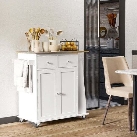 Carrello-da-Cucina-Portaspezie-a-3-Livelli-e-4-Ruote-in-MDF-e-Truciolato,-89x45x89cm,-Bianco-ER3801-163ER3