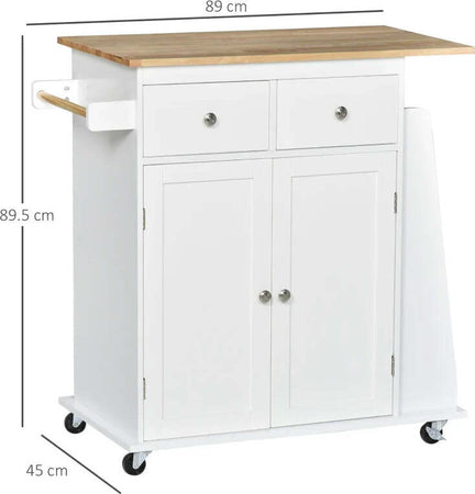Carrello-da-Cucina-Portaspezie-a-3-Livelli-e-4-Ruote-in-MDF-e-Truciolato,-89x45x89cm,-Bianco-ER3801-163ER3