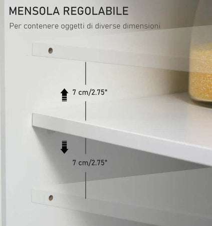 Carrello-da-Cucina-Portaspezie-a-3-Livelli-e-4-Ruote-in-MDF-e-Truciolato,-89x45x89cm,-Bianco-ER3801-163ER3