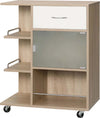 Carrello-da-Cucina-Portavivande-con-Cassetto,-Ripiani-e-Armadietto-in-Legno,-Acciaio-e-Vetro,-65x39x80cm-GH2801-242NDGH2