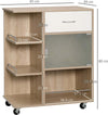 Carrello-da-Cucina-Portavivande-con-Cassetto,-Ripiani-e-Armadietto-in-Legno,-Acciaio-e-Vetro,-65x39x80cm-GH2801-242NDGH2