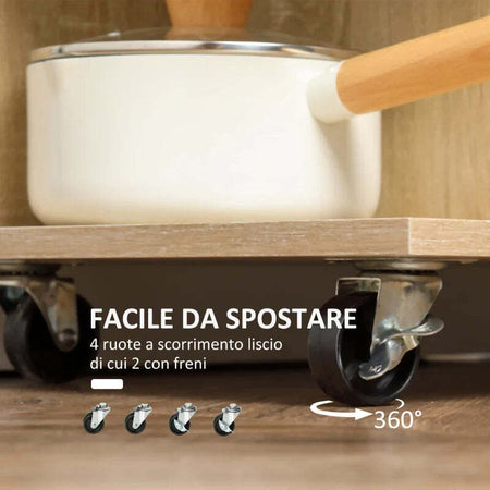 Carrello-da-Cucina-Portavivande-con-Cassetto,-Ripiani-e-Armadietto-in-Legno,-Acciaio-e-Vetro,-65x39x80cm-GH2801-242NDGH2