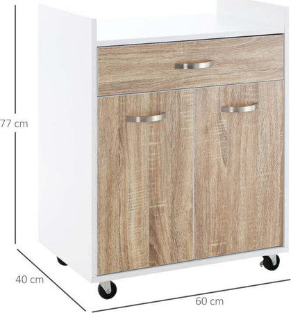 Carrello-da-Cucina-Portavivande-per-Microonde-con-4-Ruote,-in-Legno,-60x40x77cm---Rovere-JH7801-209JH7