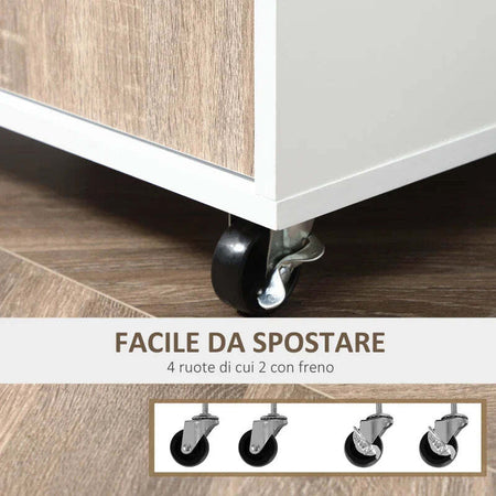 Carrello-da-Cucina-Portavivande-per-Microonde-con-4-Ruote,-in-Legno,-60x40x77cm---Rovere-JH7801-209JH7
