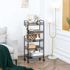 Carrello-da-Cucina-Salvaspazio-a-5-Livelli-con-Cestini-a-Rete-in-Acciaio,-45x26.5x106cm,-Nero-TW9850-164TW9