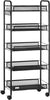 Carrello-da-Cucina-Salvaspazio-a-5-Livelli-con-Cestini-a-Rete-in-Acciaio,-45x26.5x106cm,-Nero-TW9850-164TW9
