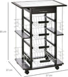 Carrello-da-Cucina-Salvaspazio-con-1-Cassetto,-4-Cesti-Estraibili,-4-Ripiani,-Legno-di-Pino-e-Metallo,-57x37x83cm-KJ4801-122KJ4