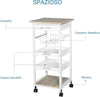 Carrello-da-Cucina-Salvaspazio-in-Legno-Bianco-con-4-Ruote-37x37x82cm-UH3801-152WTUH3