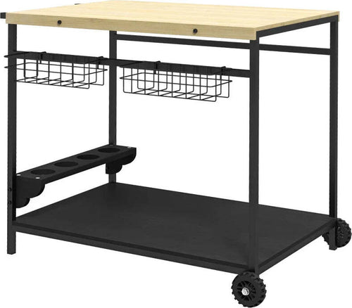 Carrello-da-Giardino-a-2-Ripiani,-2-Cesti-e-4-Spazi-Portabottiglie,-in-Legno-di-Abete,-97.5x65x81-cm--ER584G-420V00NDER5