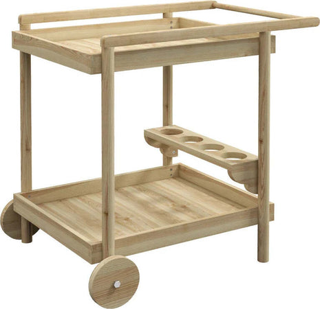 Carrello-da-Giardino-a-2-Ripiani-e-4-Spazi-Portabottiglie,-in-Legno-di-Abete,-78x58.5x75-cm-GH384G-419V00NDGH3