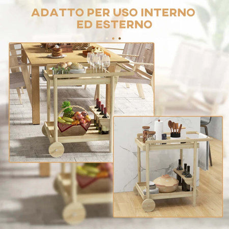 Carrello-da-Giardino-a-2-Ripiani-e-4-Spazi-Portabottiglie,-in-Legno-di-Abete,-78x58.5x75-cm-GH384G-419V00NDGH3