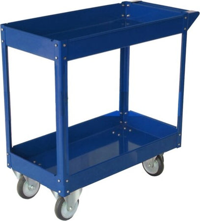 Carrello da lavoro - 2 ripiani - acciaio verniciato blu - 84x41 cm - altezza 82 cm - portata massima 100 kg - Serena Group Fai da te/Prodotti per la costruzione/Prodotti per il trasporto materiali/Attrezzature per il trasporto di materiali/Carrelli di servizio Eurocartuccia - Pavullo, Commerciovirtuoso.it