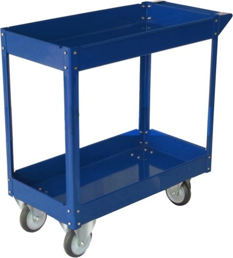 Carrello da lavoro - 2 ripiani - acciaio verniciato blu - 84x41 cm - altezza 82 cm - portata massima 100 kg - Serena Group Fai da te/Prodotti per la costruzione/Prodotti per il trasporto materiali/Attrezzature per il trasporto di materiali/Carrelli di servizio Eurocartuccia - Pavullo, Commerciovirtuoso.it