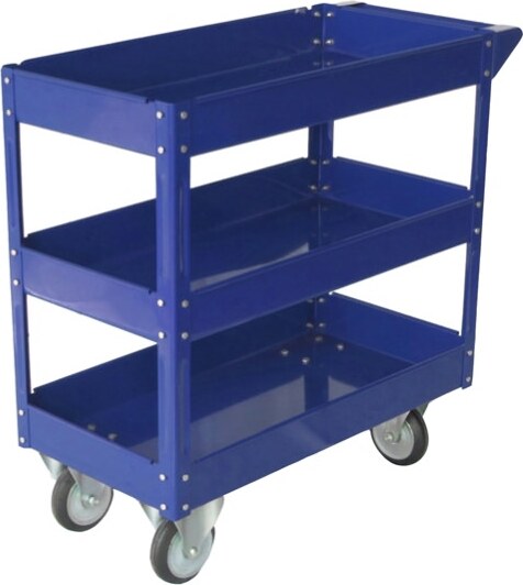 Carrello da lavoro - 3 ripiani - acciaio verniciato blu - 84x41 cm - altezza 82 cm - portata massima 100 kg - Serena Group Fai da te/Prodotti per la costruzione/Prodotti per il trasporto materiali/Attrezzature per il trasporto di materiali/Carrelli di servizio Eurocartuccia - Pavullo, Commerciovirtuoso.it