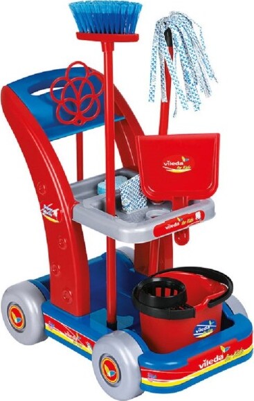 Carrello-Delle-Pulizie-Giocattolo-Con-Mocio-Secchio-Accessori-Per-Bambini-Giochi