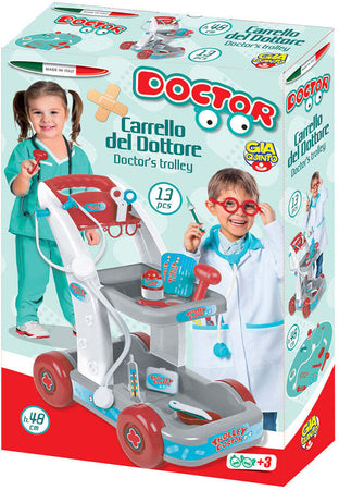 Carrello Dottore per Bambini Carrellino Medico Gioco con 13Accessori Idea Regalo