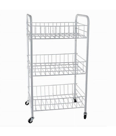 Carrello In Metallo Da Bagno Portaoggetti 3 Ripiani Porta Oggetti Con Ruote 52531