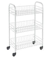 Carrello In Metallo Da Bagno Portaoggetti 3 Ripiani Porta Oggetti Con Ruote 52531