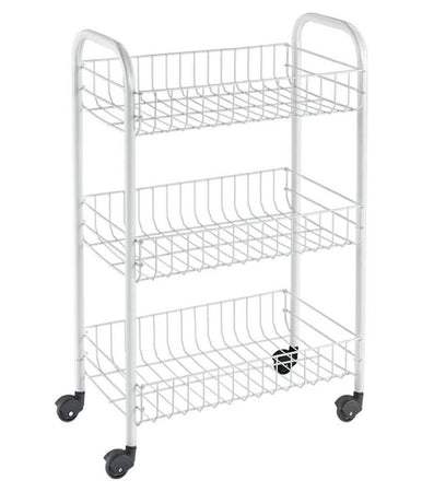 Carrello In Metallo Da Bagno Portaoggetti 3 Ripiani Porta Oggetti Con Ruote 52531