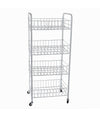 Carrello In Metallo Da Bagno Portaoggetti 4 Ripiani Porta Oggetti Con Ruote 52532
