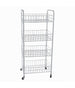 Carrello In Metallo Da Bagno Portaoggetti 4 Ripiani Porta Oggetti Con Ruote 52532