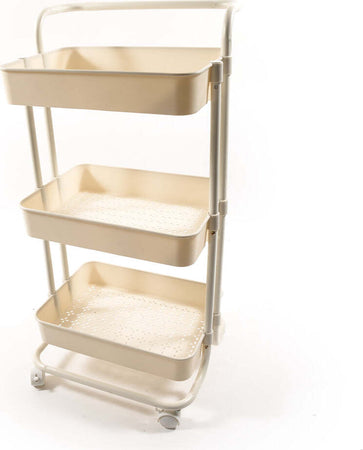 Carrello in metallo e plastica con 3 ripiani e ruote scaffale multiuso da 85 cm Fai da te/Organizzazione casa e magazzini/Scaffalature Decor Space - Altamura, Commerciovirtuoso.it