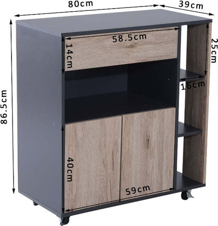 carrello-isola-cucina-Mobiletto-in-Legno-con-Ruote-80-x-40-x-87cm-,-rovere-nero-mobile-multiuso-credenza-madia-soggiorno-sala-pranzo-ingresso-cameretta-camera-studio-ufficio-F801-027A