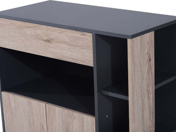carrello-isola-cucina-Mobiletto-in-Legno-con-Ruote-80-x-40-x-87cm-,-rovere-nero-mobile-multiuso-credenza-madia-soggiorno-sala-pranzo-ingresso-cameretta-camera-studio-ufficio-F801-027A