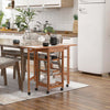 Carrello-Isola-da-Cucina-Salvaspazio-in-Legno-di-Pino,-Carrello-Portavivande-con-4-Ruote-Cassetto-3-Cesti-Estraibili-Portafrutta,-Bianco-VB5801-130WTVB5