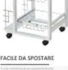 Carrello-Isola-da-Cucina-Salvaspazio-in-Legno-di-Pino,-Carrello-Portavivande-con-4-Ruote-Cassetto-3-Cesti-Estraibili-Portafrutta,-Bianco-VB5801-130WTVB5