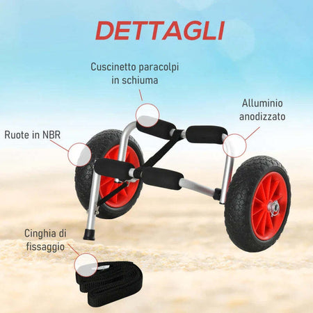 Carrello-per-Kayak-Pieghevole-Pneumatici-25cm-Adatto-a-Tutte-le-Superfici-TF4A32-006TF4