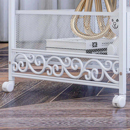 Carrello-Portaoggetti-a-3-Livelli-in-Truciolato-e-Acciaio,-34x29.5x57.5-cm,-Bianco-HJ9850-285V00WTHJ9