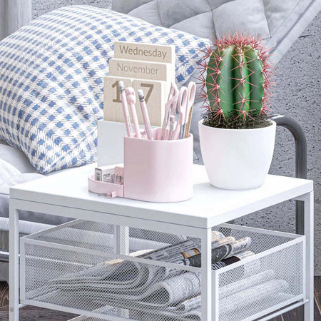 Carrello-Portaoggetti-a-3-Livelli-in-Truciolato-e-Acciaio,-34x29.5x57.5-cm,-Bianco-HJ9850-285V00WTHJ9