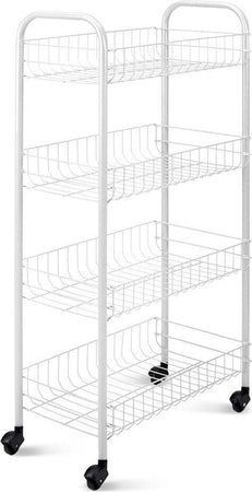 CARRELLO PORTAOGGETTI PORTA OGGETTI 4 RIPIANI BIANCO PER CUCINA BAGNO 30x40x77cm  Trade Shop italia - Napoli, Commerciovirtuoso.it