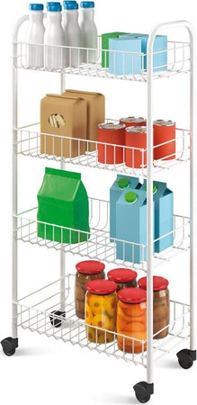 CARRELLO PORTAOGGETTI PORTA OGGETTI 4 RIPIANI BIANCO PER CUCINA BAGNO 30x40x77cm  Trade Shop italia - Napoli, Commerciovirtuoso.it