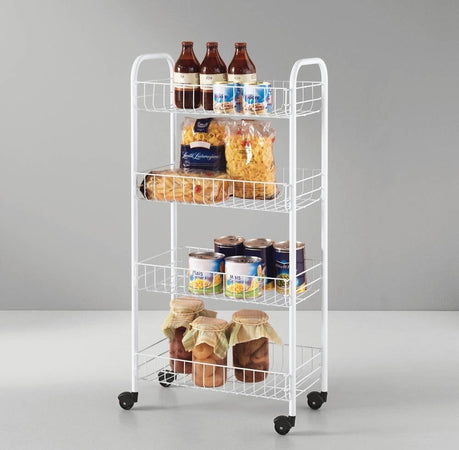 CARRELLO PORTAOGGETTI PORTA OGGETTI 4 RIPIANI BIANCO PER CUCINA BAGNO 30x40x77cm  Trade Shop italia - Napoli, Commerciovirtuoso.it