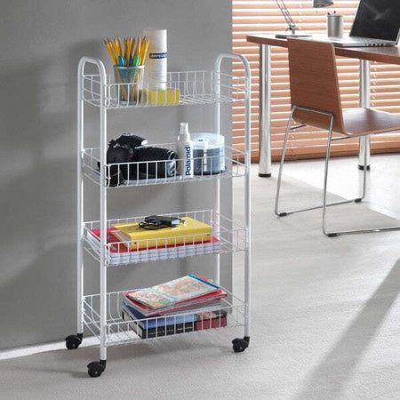 Carrello-Portaoggetti-Porta-Oggetti-4-Ripiani-Bianco-Per-Cucina-Bagno-30x40x77cm
