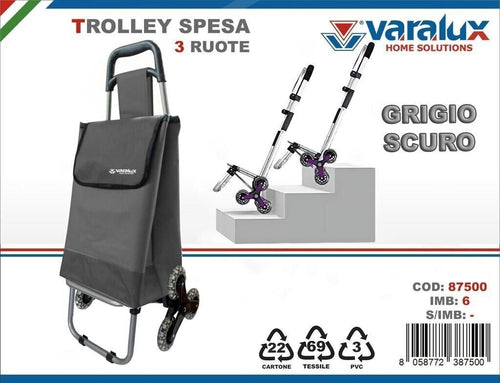CARRELLO-PORTASPESA-PORTA-SPESA-3-RUOTE-TROLLEY-SALI-SCENDI-SCALE