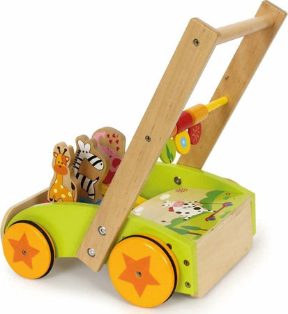 Carrello Primi Passi Legler Carrellino Primi Passi Parata Degli Animali 37x26x37cm Gioco per Bambini Mobilità +18mesi Gioco in legno Papau - Giammoro, Commerciovirtuoso.it