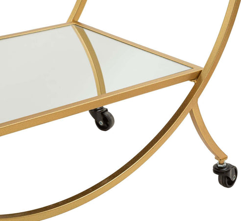 Carrello-round-struttura-in-ferro-color-oro-con-ruote-e-2-ripiani-per-interni