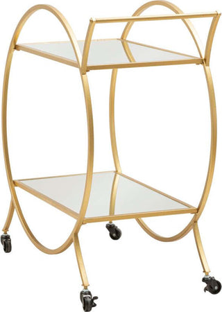 Carrello-round-struttura-in-ferro-color-oro-con-ruote-e-2-ripiani-per-interni