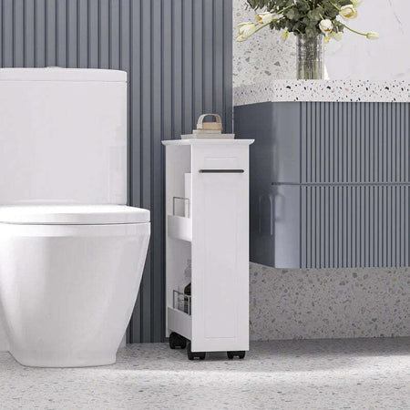 Carrello-Salvaspazio-Multiuso-in-Legno-MDF-e-Ruote,-42.5x20.3x66.7cm,-Bianco-TY9838-280V00WTTY9