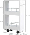 Carrello-Salvaspazio-Multiuso-in-Legno-MDF-e-Ruote,-42.5x20.3x66.7cm,-Bianco-TY9838-280V00WTTY9