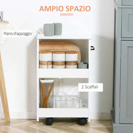 Carrello-Salvaspazio-Multiuso-in-Legno-MDF-e-Ruote,-42.5x20.3x66.7cm,-Bianco-TY9838-280V00WTTY9