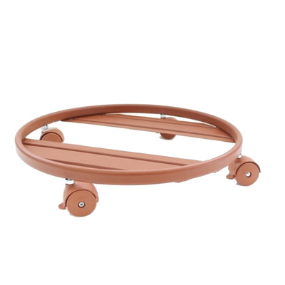 Sottovaso a carrello tondo con ruote bidirezionali e freni in acciaio 29 cm